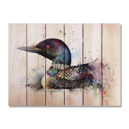 RICKI&APOSS RUGS 33 x 24 in. Crousers the Loon Inside & Outside Cedar Wall Art RI890965